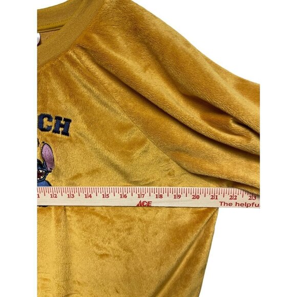 Disney Stitch Fleece Gold Long Sleeve Sweatshirt Women's Size Large - Picture 7 of 8
